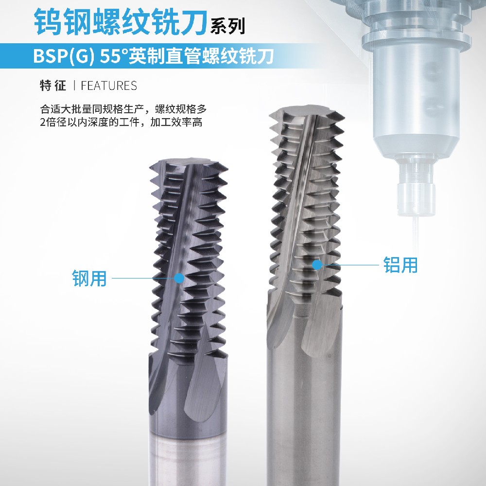 BSP/BSPT英制管螺纹铣刀